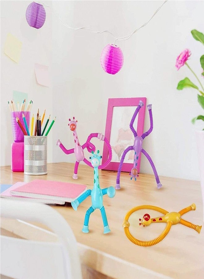 MANVI Giraffe Suction Pop Tube Toy, Robot, Boy, X-mas & Giraffe Telescopic Suction Cup Toy for Boys & Girls, Shape & Shape Changing Giraffe Suction Pop Tube for Kids (Girrafe Pack of 5) - Image 5